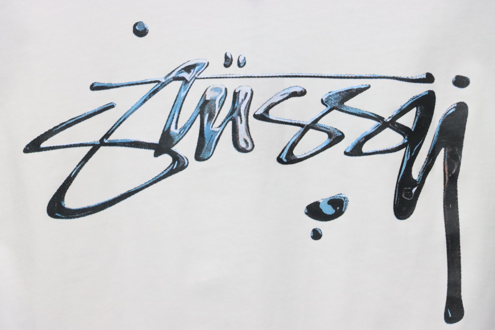 Stussy 25ss Mercury Effect Signature Logo T-Shirt White