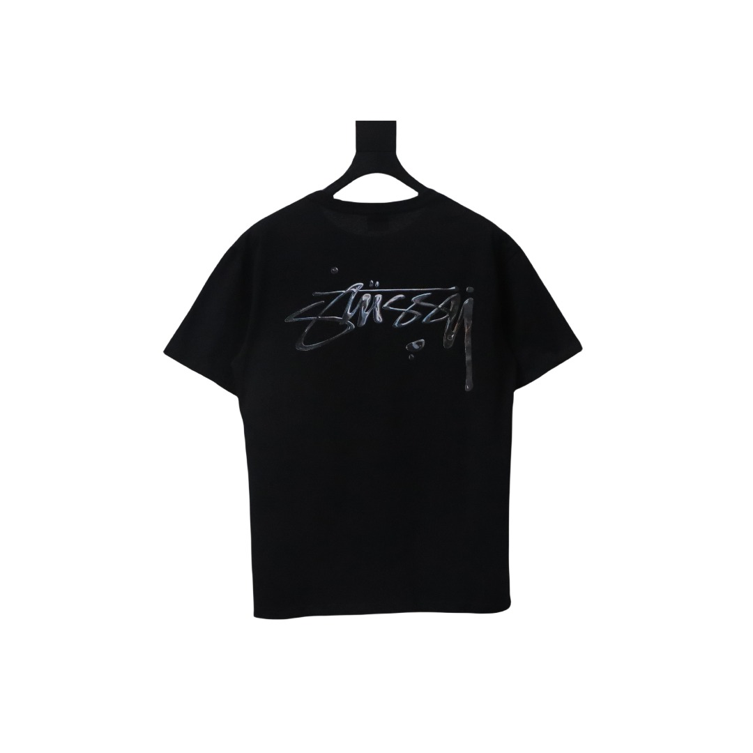Stussy 25ss Mercury Effect Signature Logo T-Shirt Black