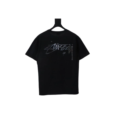 Stussy 25ss Mercury Effect Signature Logo T-Shirt Black 01