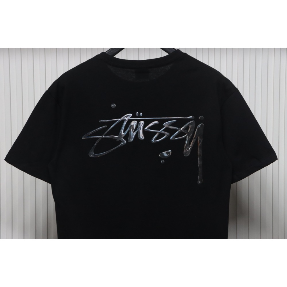 Stussy 25ss Mercury Effect Signature Logo T-Shirt Black