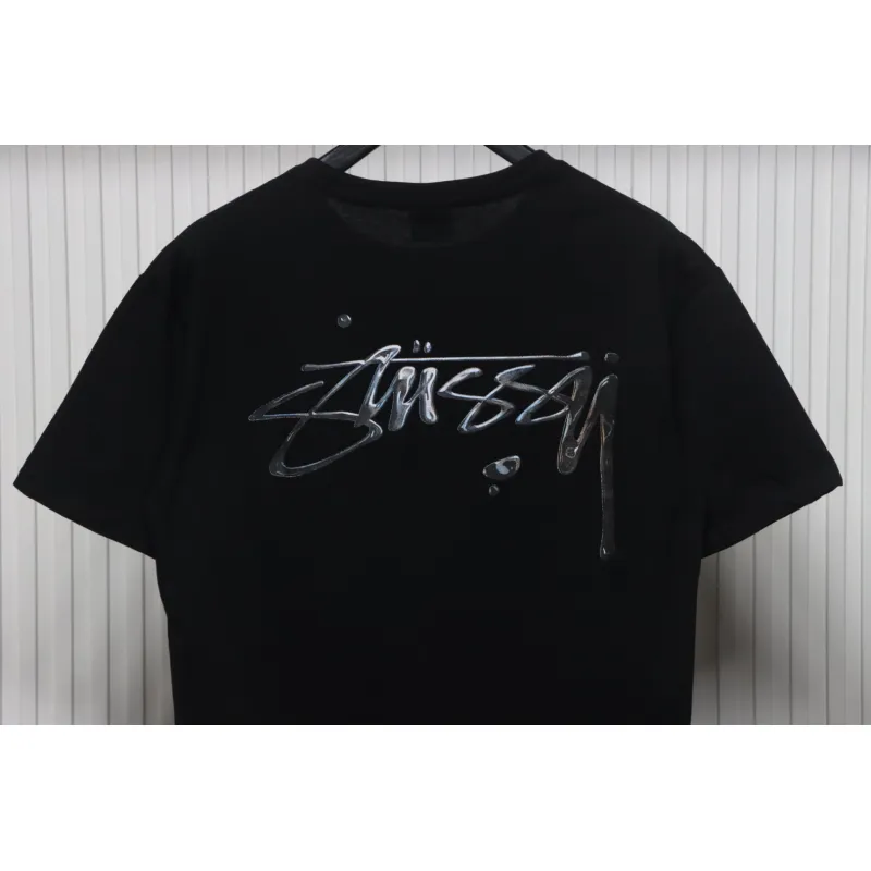 Stussy 25ss Mercury Effect Signature Logo T-Shirt Black