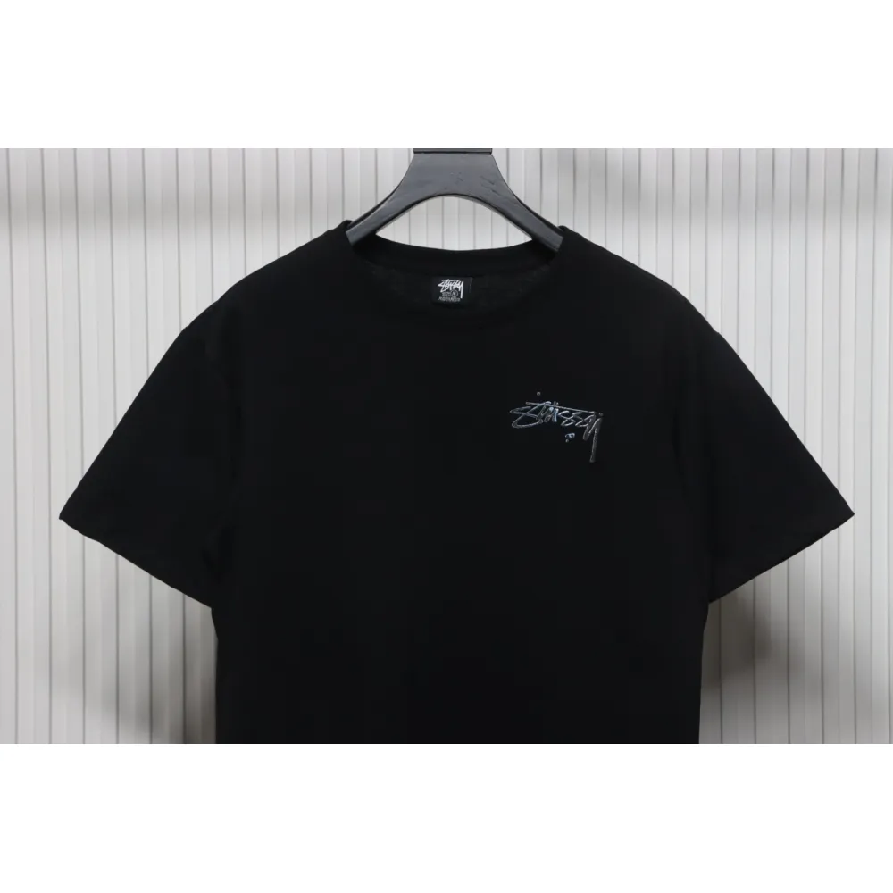 Stussy 25ss Mercury Effect Signature Logo T-Shirt Black