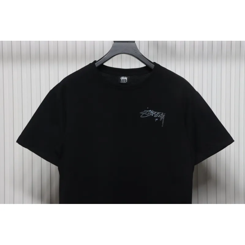 Stussy 25ss Mercury Effect Signature Logo T-Shirt Black