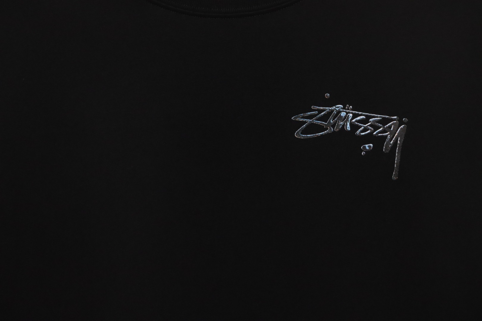 Stussy 25ss Mercury Effect Signature Logo T-Shirt Black