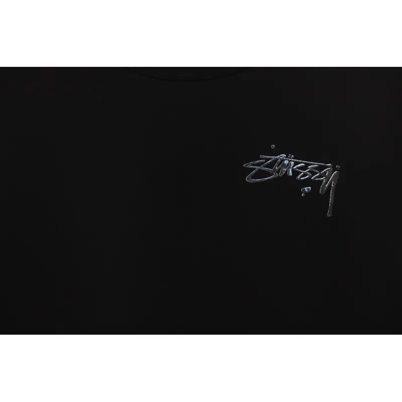 Stussy 25ss Mercury Effect Signature Logo T-Shirt Black