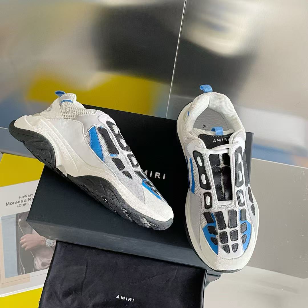 AMIRI Bone Runner White Black Grey Blue PB MFS001-420