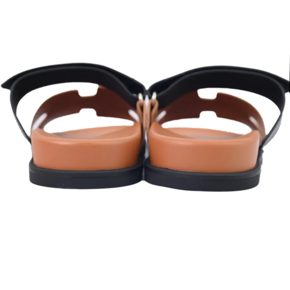 Hermes Chypre Sandal Khaki Black