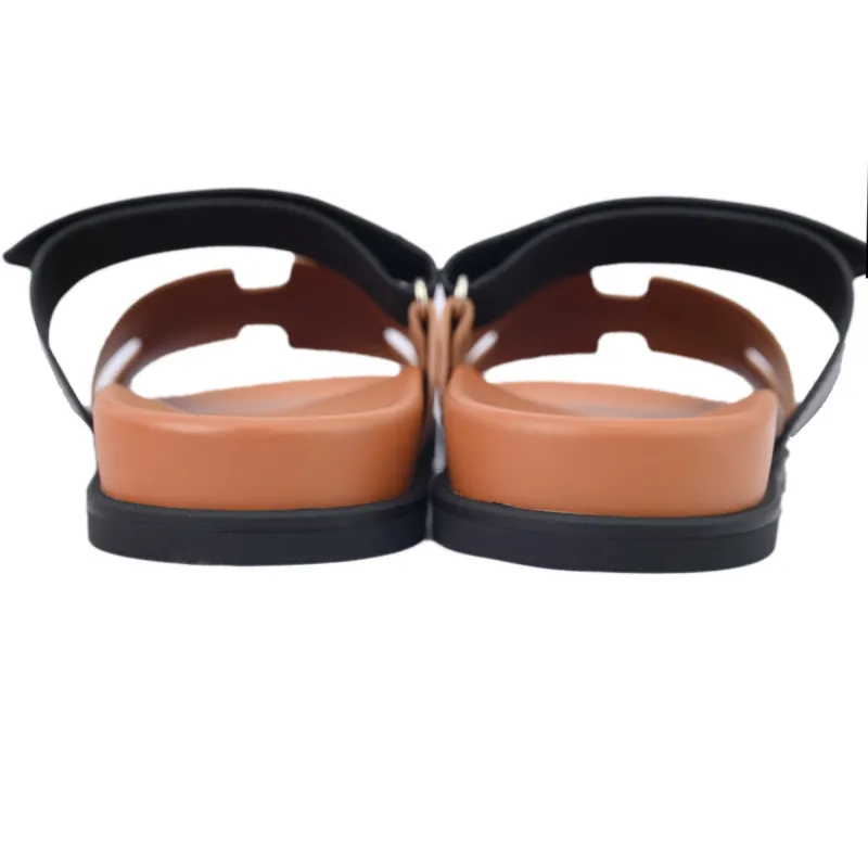 Hermes Chypre Sandal Khaki Black
