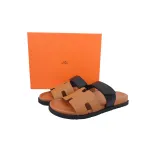 Hermes Chypre Sandal Khaki Black