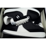 Chanel Stylish Skateboarding Shoes Black White