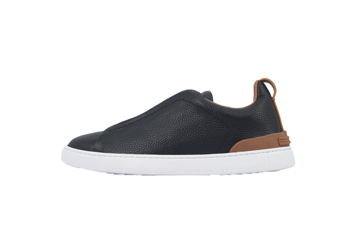 Zegna Black Deerskin Triple Stitch™ Sneakers