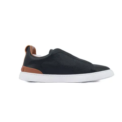 Zegna Black Deerskin Triple Stitch™ Sneakers 02