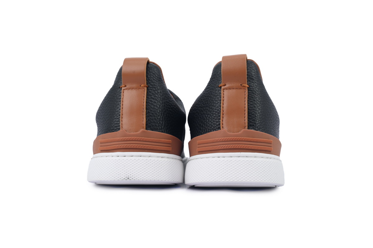 Zegna Black Deerskin Triple Stitch™ Sneakers