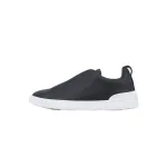 Zegna Navy Blue Deerskin Triple Stitch™ Sneakers