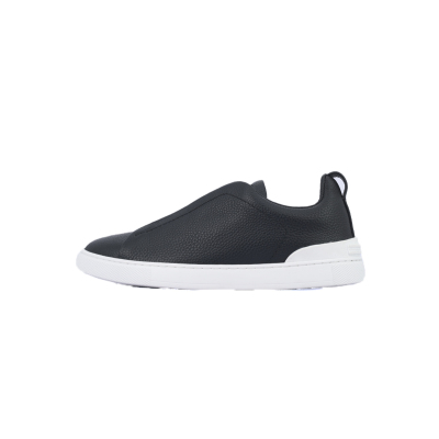 Zegna Navy Blue Deerskin Triple Stitch™ Sneakers 01