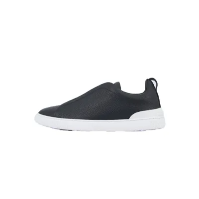 Zegna Navy Blue Deerskin Triple Stitch™ Sneakers 01