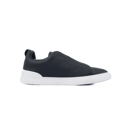 Zegna Navy Blue Deerskin Triple Stitch™ Sneakers 02