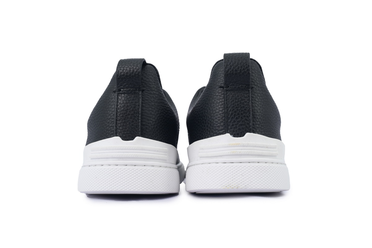 Zegna Navy Blue Deerskin Triple Stitch™ Sneakers