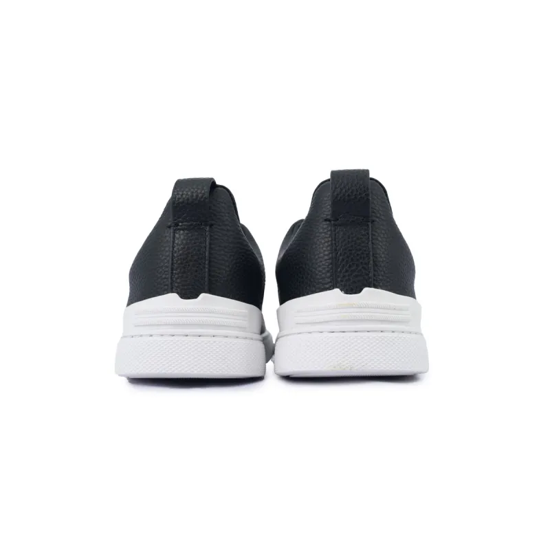Zegna Navy Blue Deerskin Triple Stitch™ Sneakers
