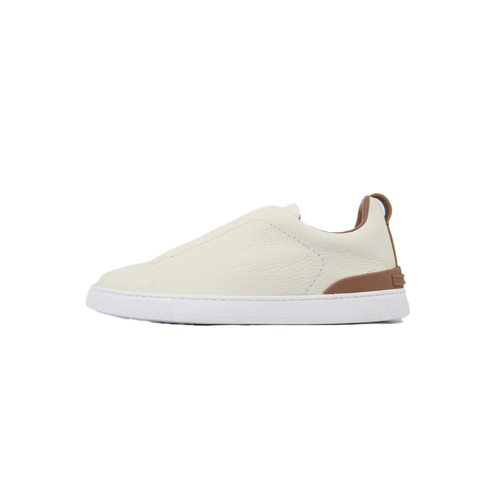 Zegna Off White Deerskin Triple Stitch™ Sneakers