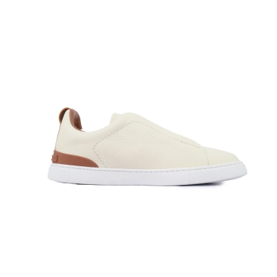 Zegna Off White Deerskin Triple Stitch™ Sneakers 02