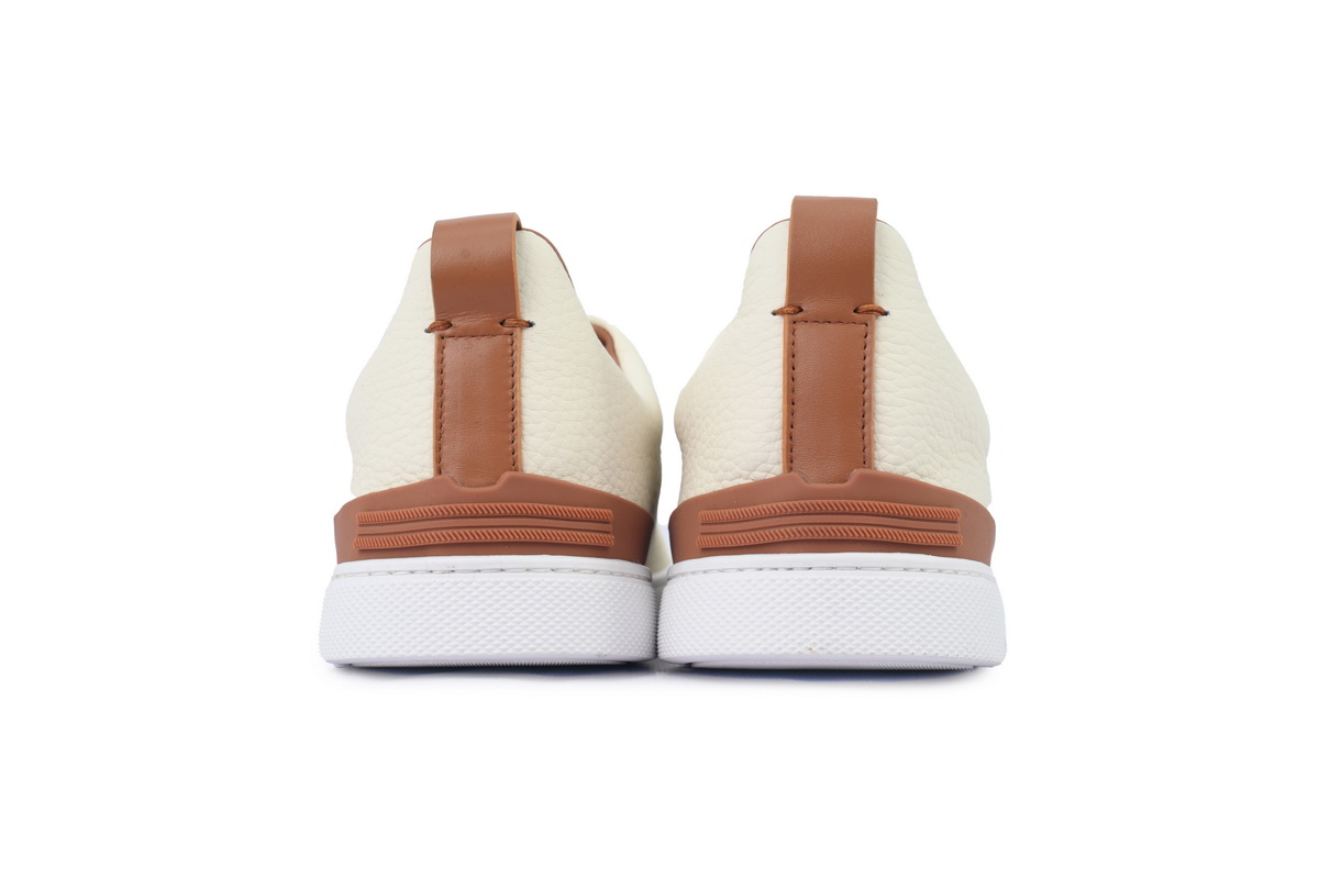 Zegna Off White Deerskin Triple Stitch™ Sneakers