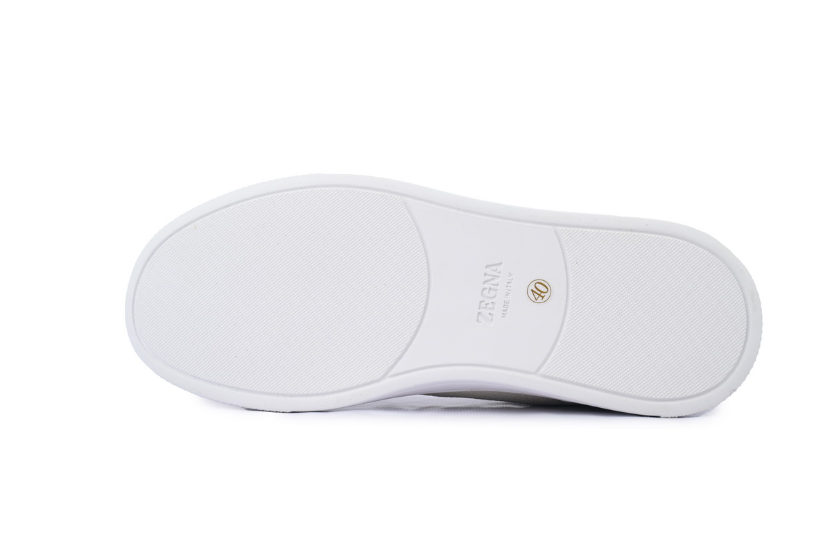 Zegna Off White Deerskin Triple Stitch™ Sneakers