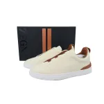 Zegna Off White Deerskin Triple Stitch™ Sneakers