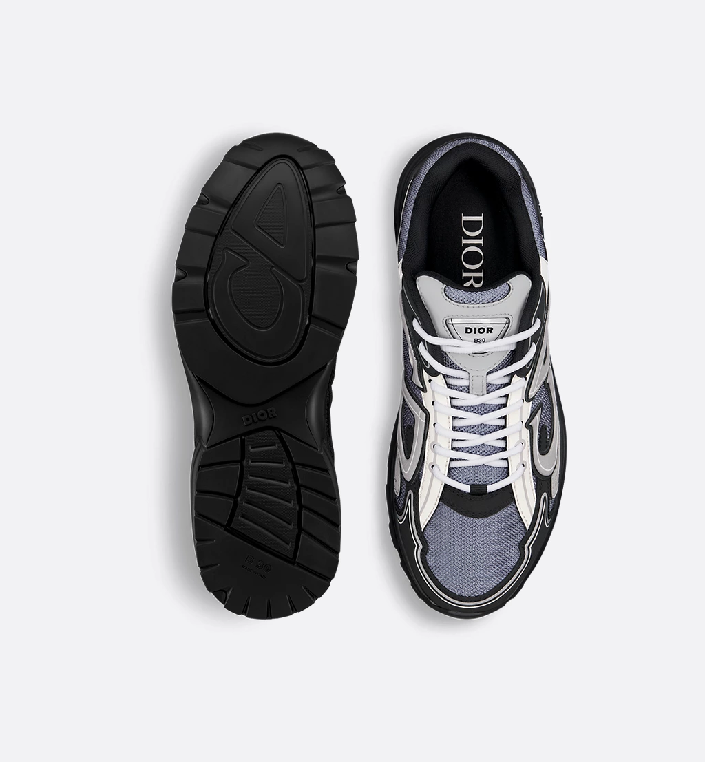 Dior B30 Countdown Sneaker Blue Mesh with Gray, White and Black Technical Fabric