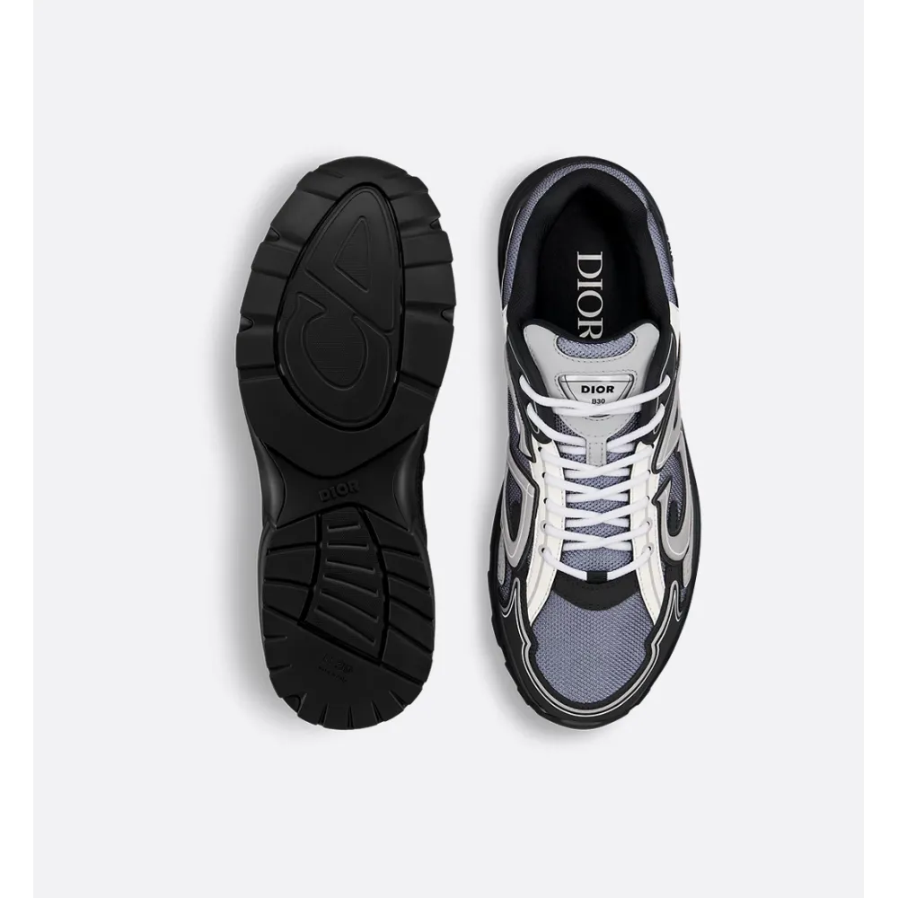 Dior B30 Countdown Sneaker Blue Mesh with Gray, White and Black Technical Fabric