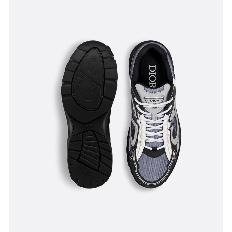 Dior B30 Countdown Sneaker Blue Mesh with Gray, White and Black Technical Fabric