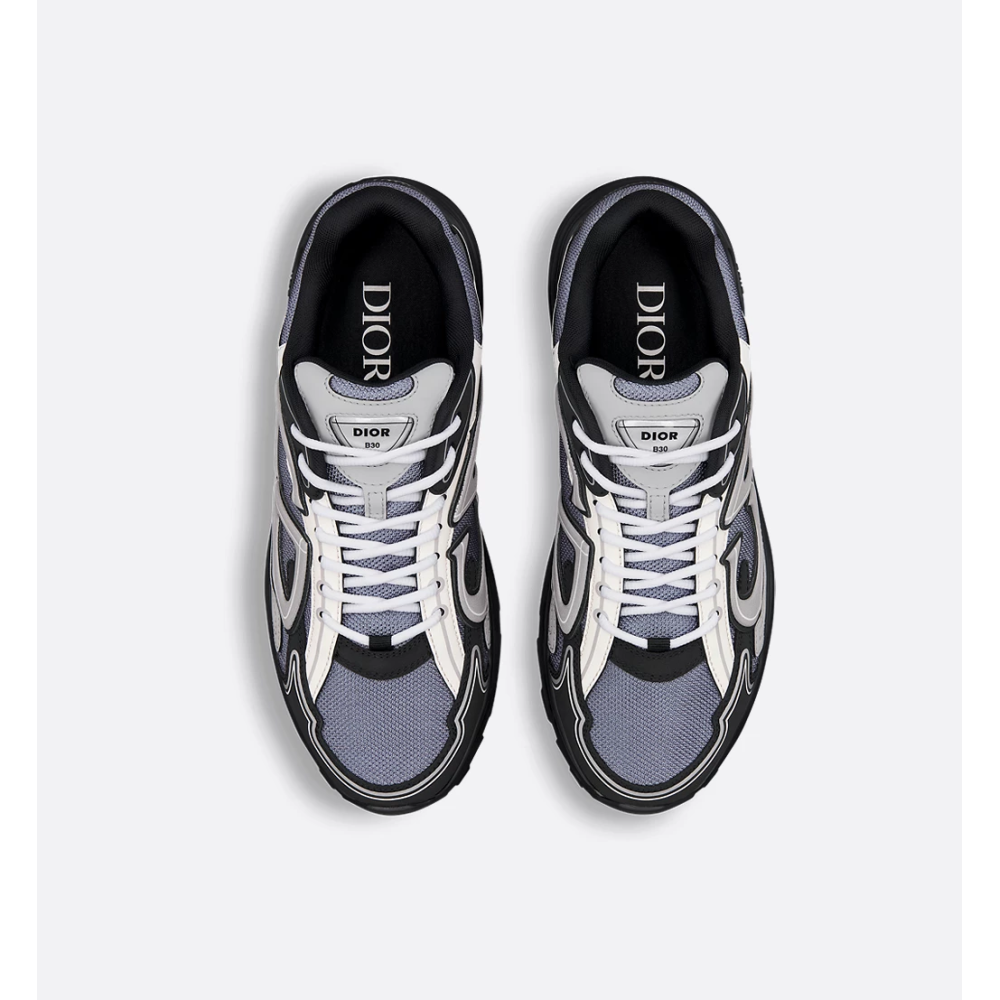 Dior B30 Countdown Sneaker Blue Mesh with Gray, White and Black Technical Fabric