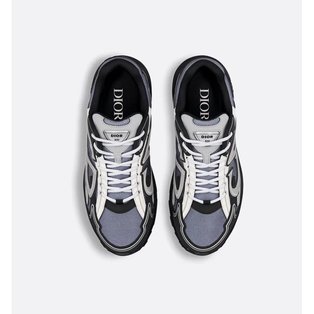 Dior B30 Countdown Sneaker Blue Mesh with Gray, White and Black Technical Fabric