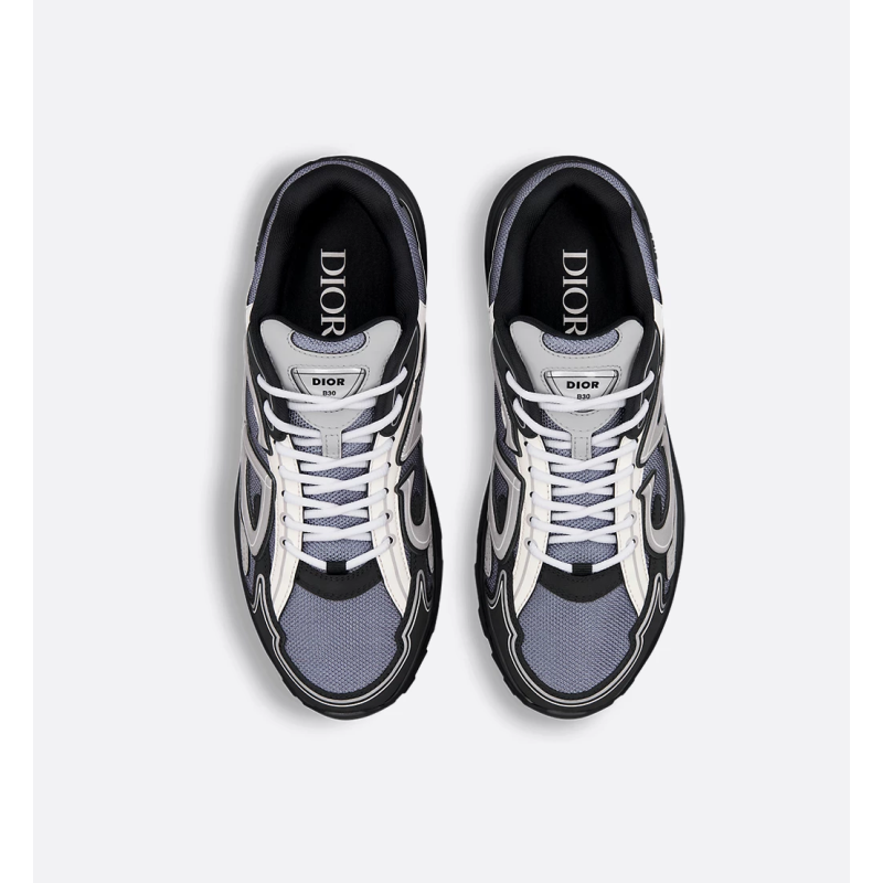 Dior B30 Countdown Sneaker Blue Mesh with Gray, White and Black Technical Fabric