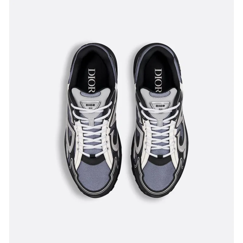 Dior B30 Countdown Sneaker Blue Mesh with Gray, White and Black Technical Fabric