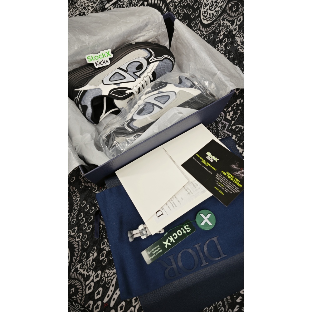 Dior B30 Countdown Sneaker Blue Mesh with Gray, White and Black Technical Fabric