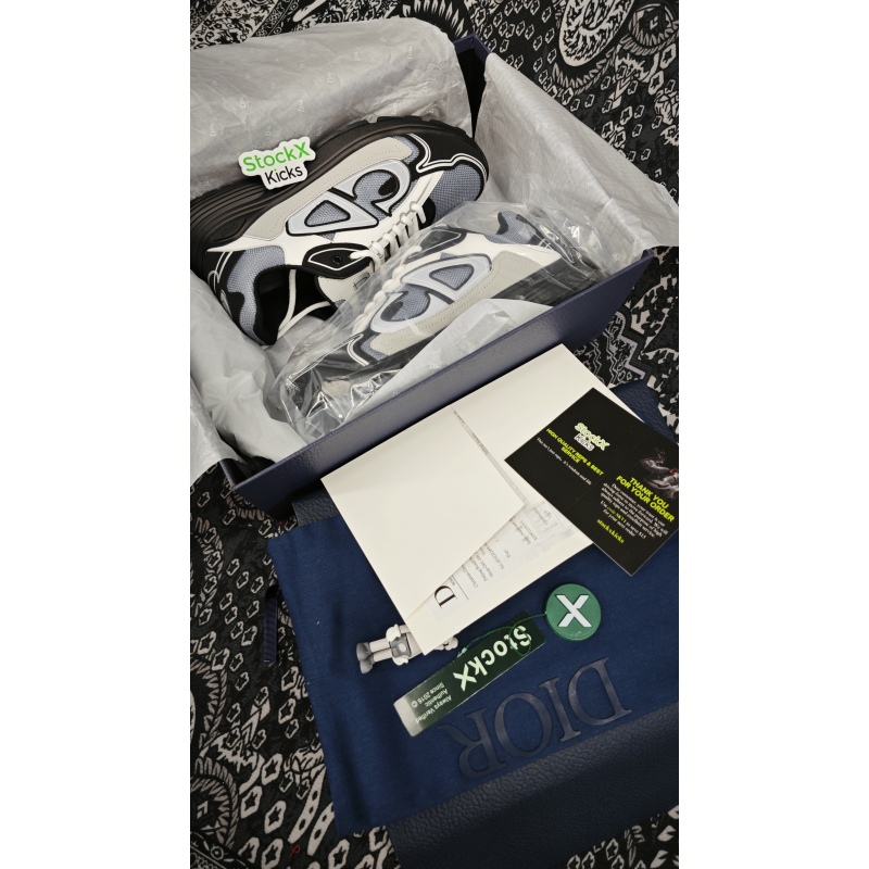Dior B30 Countdown Sneaker Blue Mesh with Gray, White and Black Technical Fabric