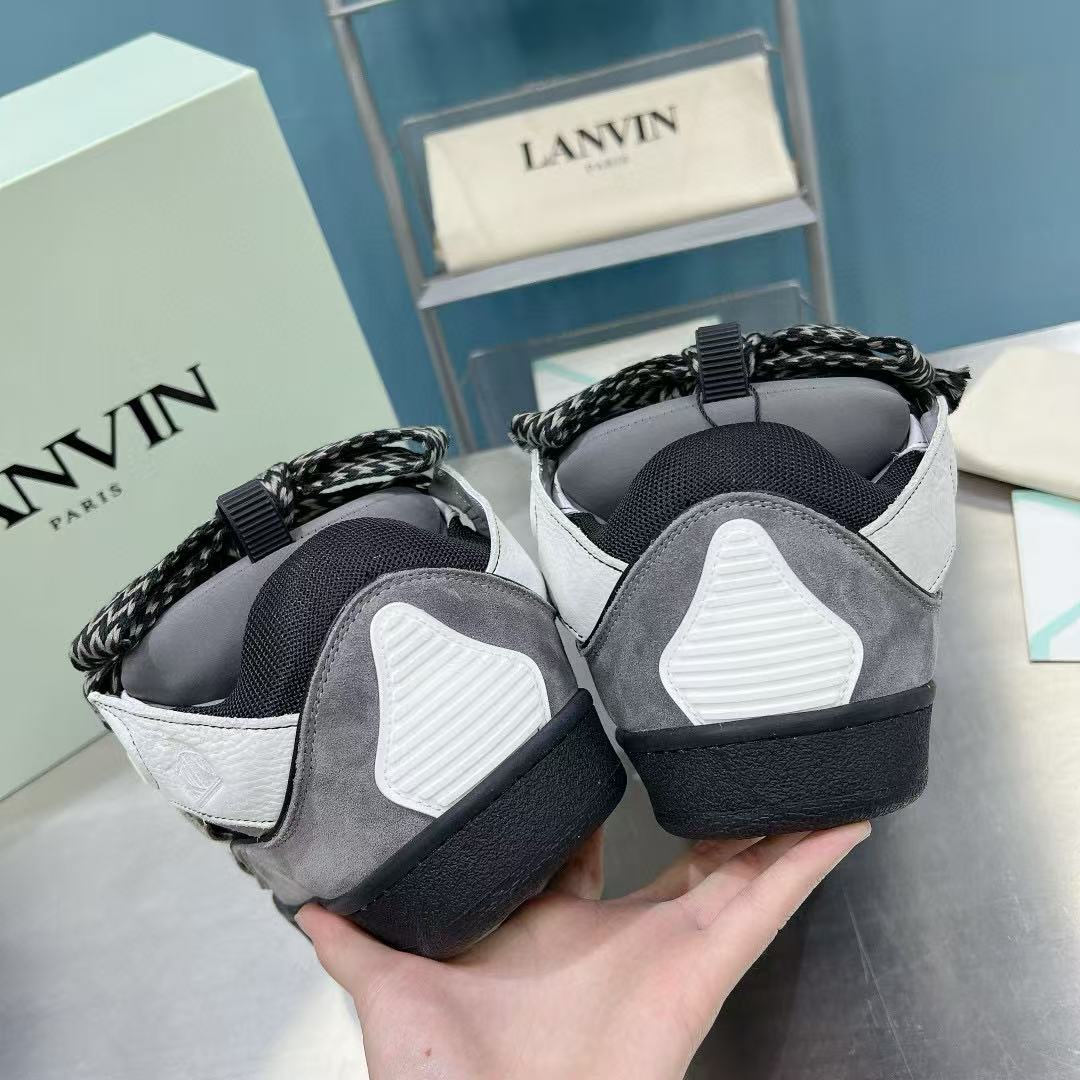 Lanvin Curb Sneakers White Anthracite PB FM SKRK11 TONE P240018
