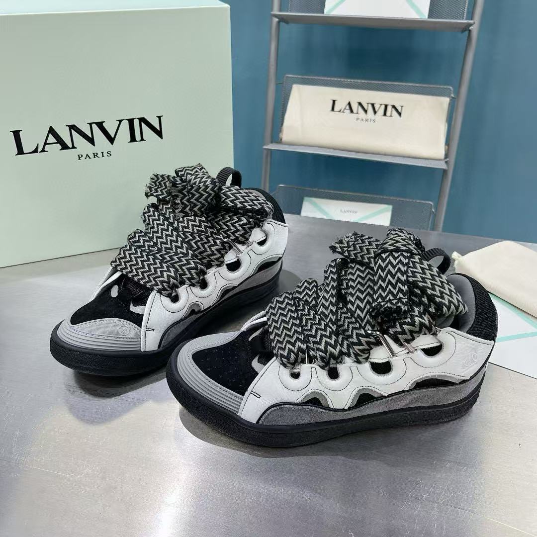 Lanvin Curb Sneakers White Anthracite PB FM SKRK11 TONE P240018
