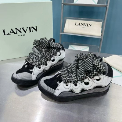 Lanvin Curb Sneakers White Anthracite PB FM SKRK11 TONE P240018 02