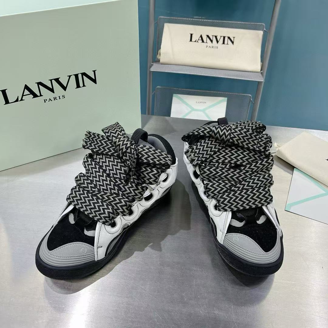 Lanvin Curb Sneakers White Anthracite PB FM SKRK11 TONE P240018