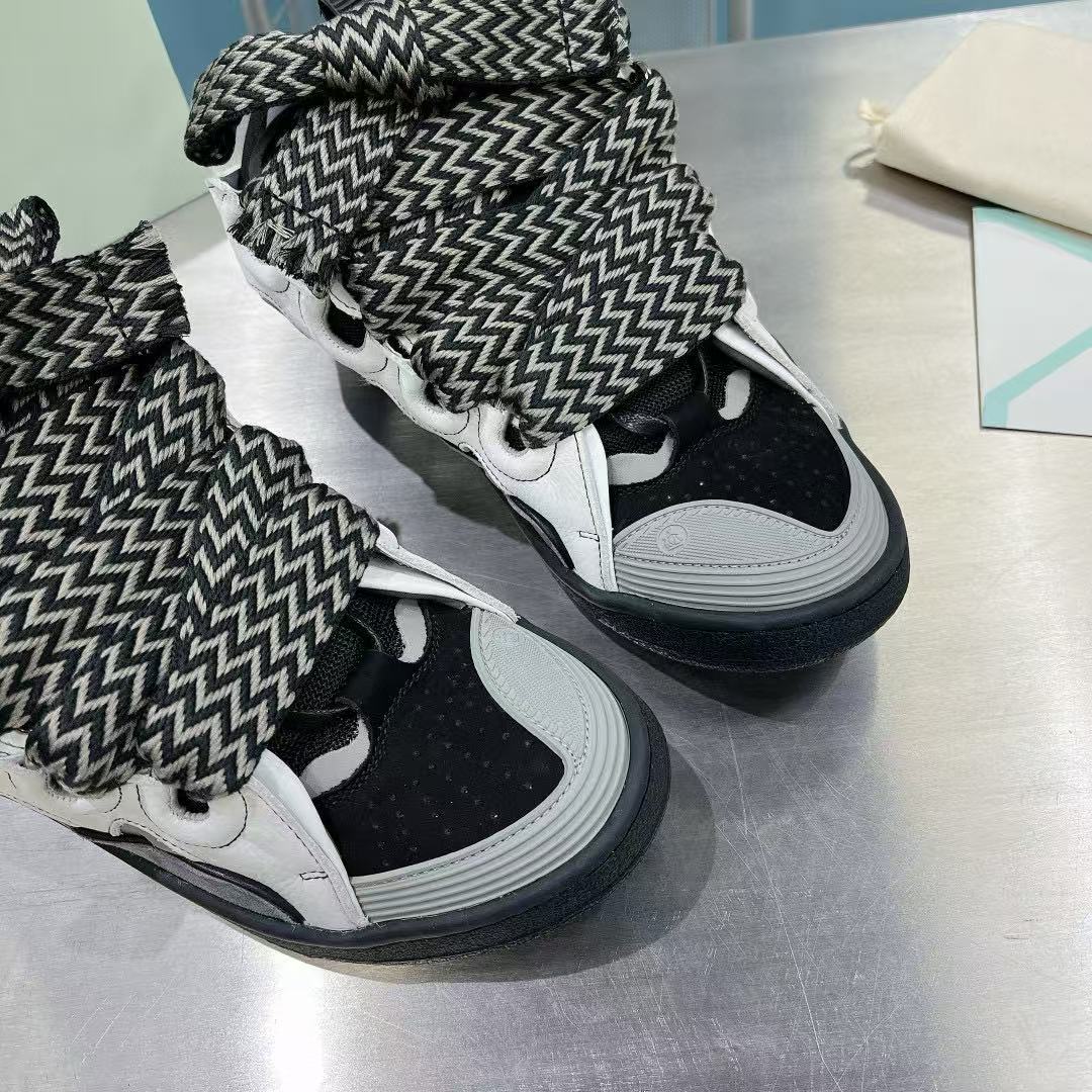 Lanvin Curb Sneakers White Anthracite PB FM SKRK11 TONE P240018