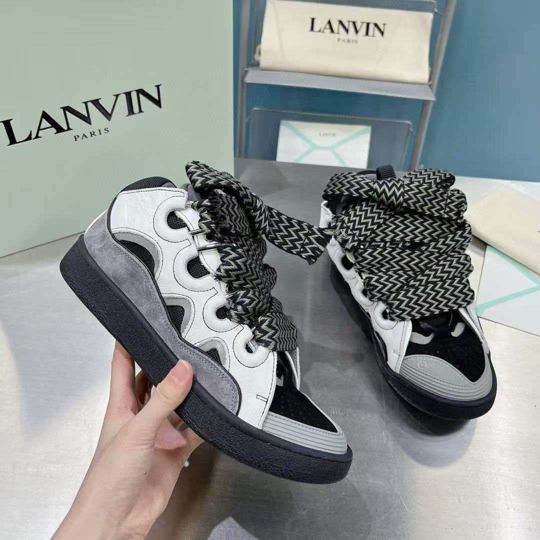 Lanvin Curb Sneakers White Anthracite PB FM SKRK11 TONE P240018