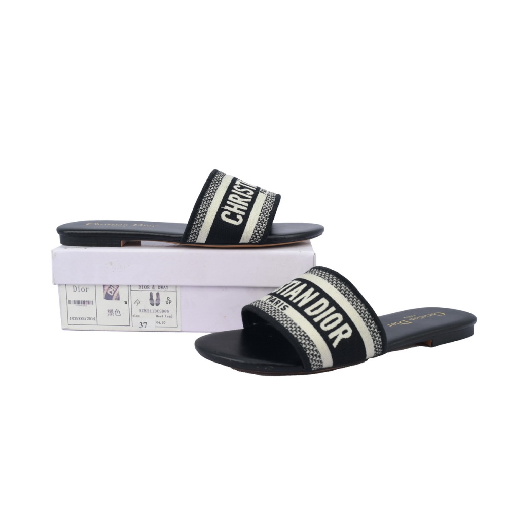 DIOR Classic Dway Slide Rose Black