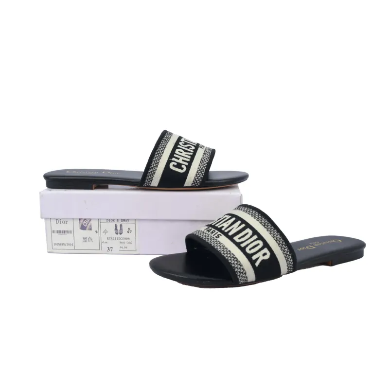 DIOR Classic Dway Slide Rose Black