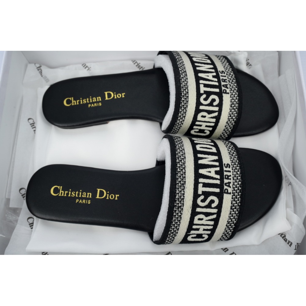 DIOR Classic Dway Slide Rose Black
