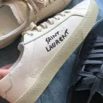 Saint Laurent Court Classic SL/06 Low Distressed Cream PB 610648GUP109113