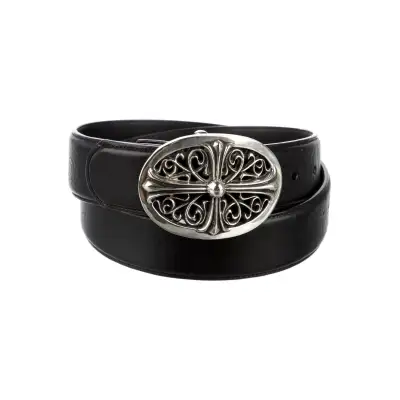 Chrome Hearts Oval Cross Leather Belt 01