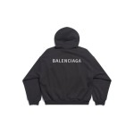 Balenciaga Back Cropped Hoodie In Black