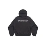 Balenciaga Back Cropped Hoodie In Black